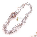 Collier en perles d&#39;agate multicouche crocheté à la main